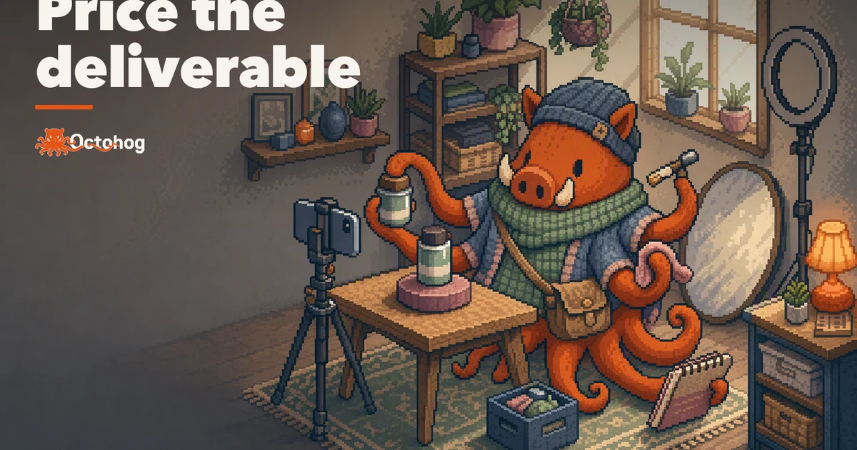 Stylised illustration of a small home-studio setup — a phone on a tripod facing a window, a product on a table, and a soft pool of daylight — rendered in flat brand colours.